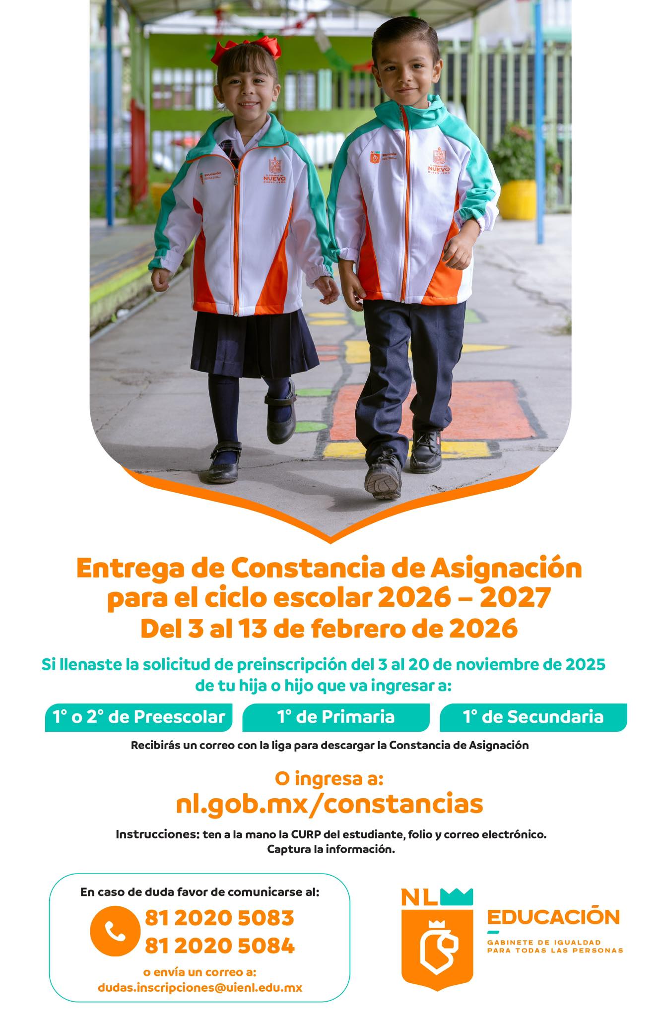 Imagen descarga de constancias de asignación